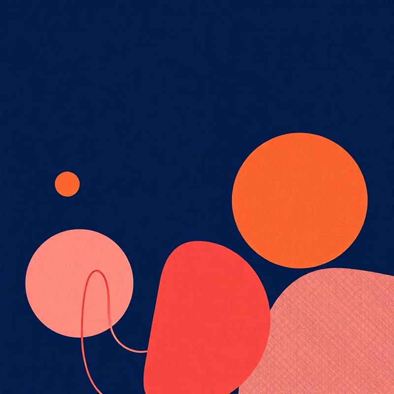 Abstract navy and coral album artwork
